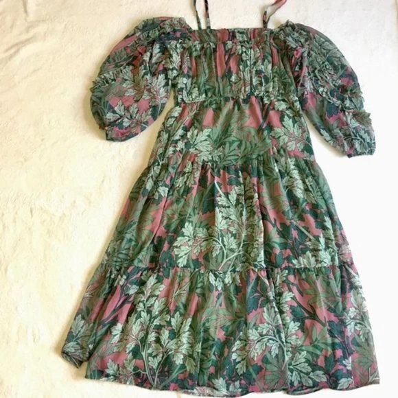 NIP Anthropologie Off-the-shoulder Floral Maxi Dress VERY RARE - Picture 5 of 16